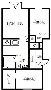 CASA-I HIGASHIKAWA II(2LDK/1階)の間取り写真