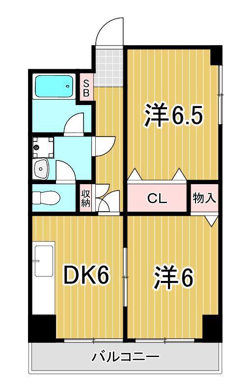 綾瀬リージェントマンション(2DK/3階)の間取り写真