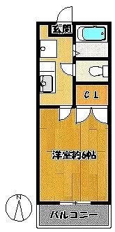 メゾンフォレスタ(1K/2階)の間取り写真
