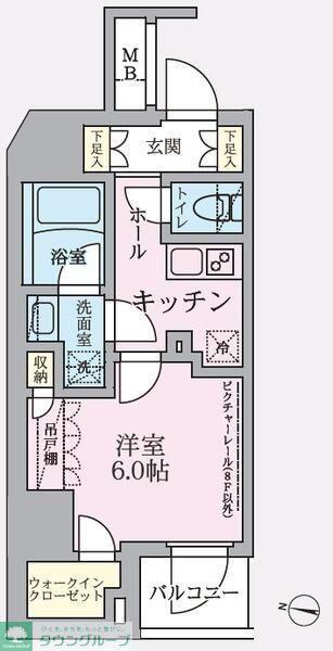 ARKMARK中野(1K/4階)の間取り写真