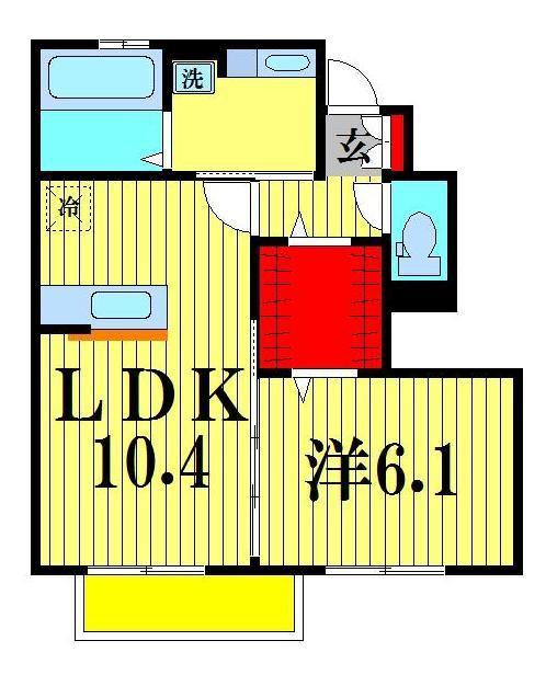 エスペランサII(1LDK/1階)の間取り写真