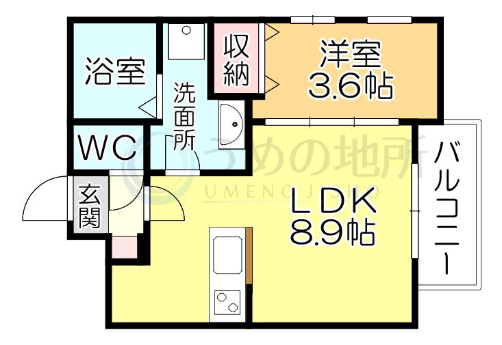 CHERIM西鉄久留米IV(1LDK/1階)の間取り写真