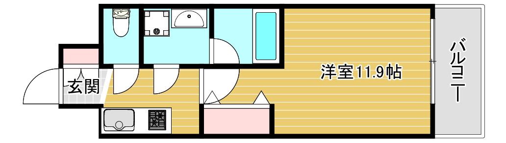 THE MUSIC COURT(1K/7階)の間取り写真