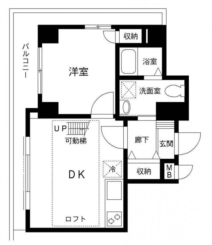 リバーシア佃(1DK/7階)の間取り写真