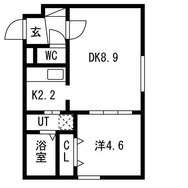 RELATE中の島(1LDK/4階)の間取り写真