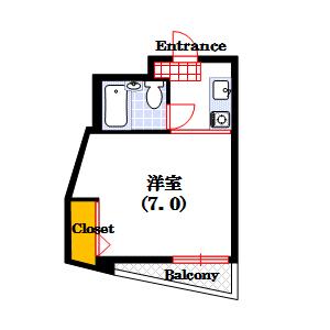 シンコービル(1K/4階)の間取り写真