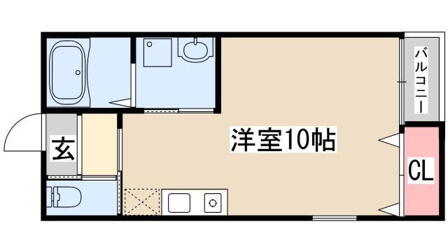 グランシャリオ山本通Ⅱ(ワンルーム/1階)の間取り写真