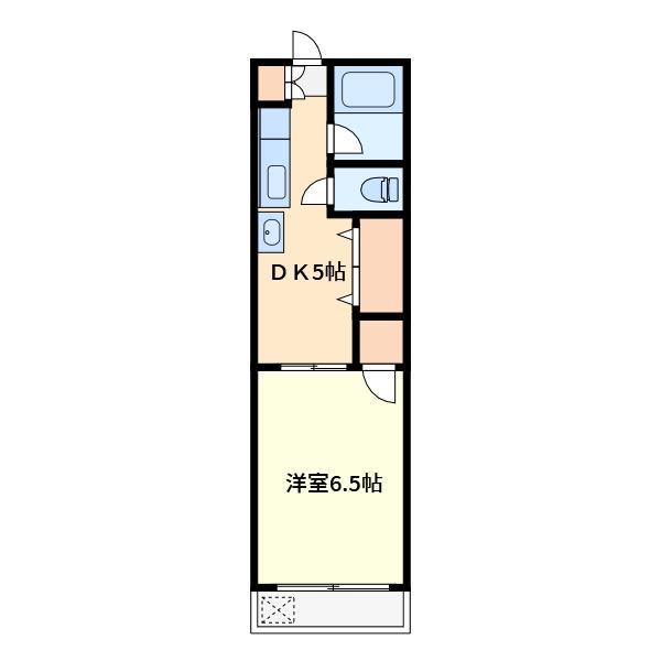 ハママンション(1DK/3階)の間取り写真
