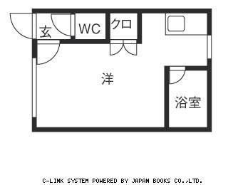 東札幌クラブハウス(1K/1階)の間取り写真