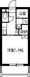 葉月館III(1K/5階)の間取り写真