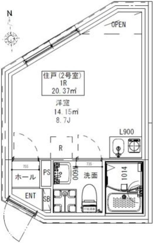 WITH下高井戸(ワンルーム/4階)の間取り写真