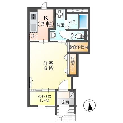 サニープレイス(1K/1階)の間取り写真