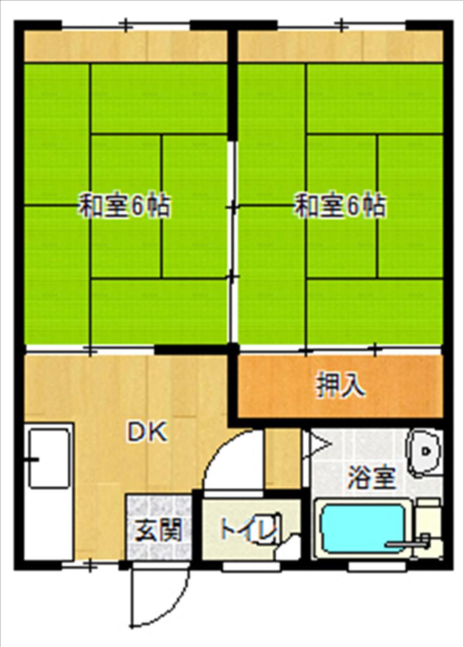 福沢AP(2DK/2階)の間取り写真