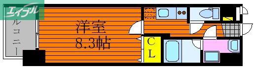 ARCSTAGE柳町(1K/4階)の間取り写真