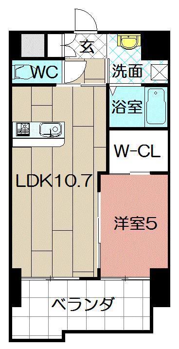メゾン・ド・プレシューズ(1LDK/10階)の間取り写真