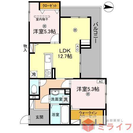 アーバンライフ(2LDK/3階)の間取り写真