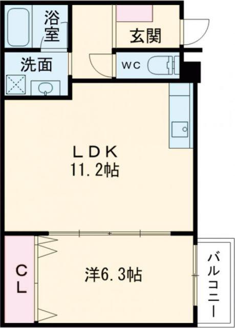 RIHITO鶴見(1LDK/1階)の間取り写真