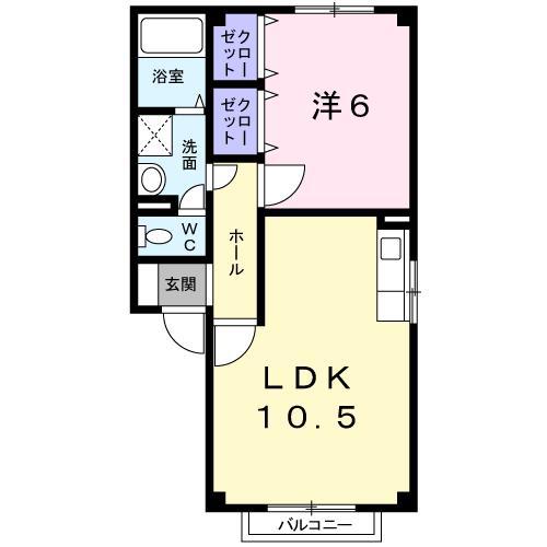 エクセレントときめき(1LDK/1階)の間取り写真