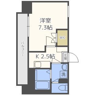 グランパシフィック北新町(1K/8階)の間取り写真