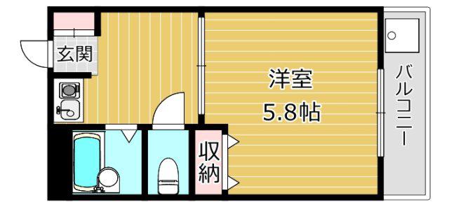 ARI高槻市役所南(1K/3階)の間取り写真