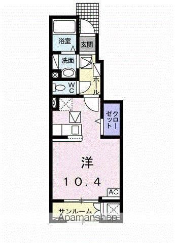 グランデ・KUBO(ワンルーム/1階)の間取り写真