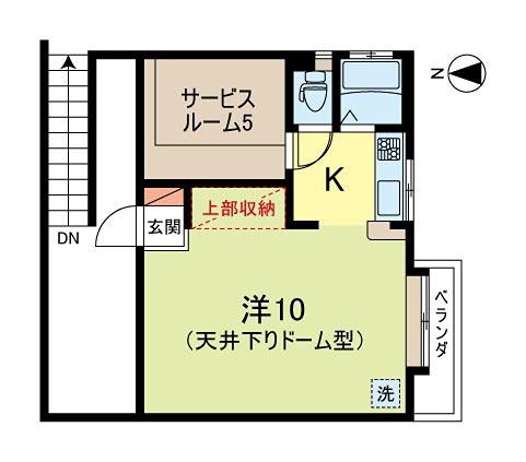 HAMAHOUSE(2K/5階)の間取り写真