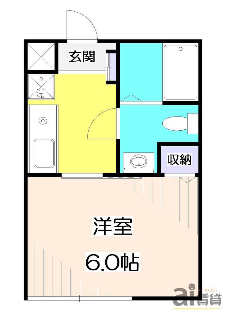 AIFORT.池袋I(1K/2階)の間取り写真