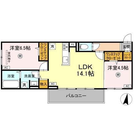 D-ROOM 369(2LDK/3階)の間取り写真
