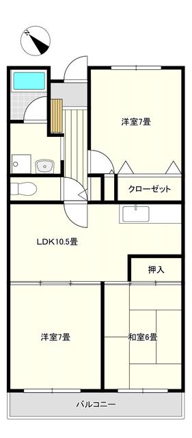 エミネンスあざみ野第2(3LDK/1階)の間取り写真