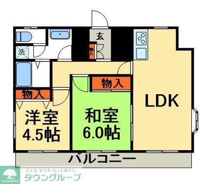 プエンテアルト(2LDK/4階)の間取り写真