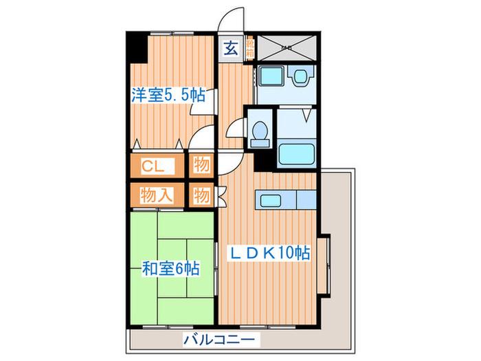 アイーラ渡辺(2LDK/4階)の間取り写真