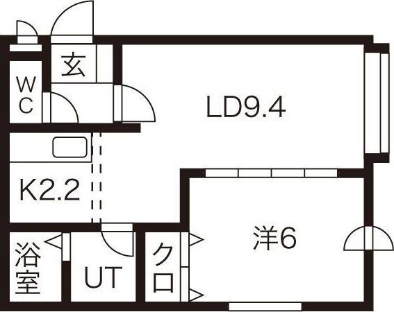 フェニックス中島公園(1LDK/4階)の間取り写真