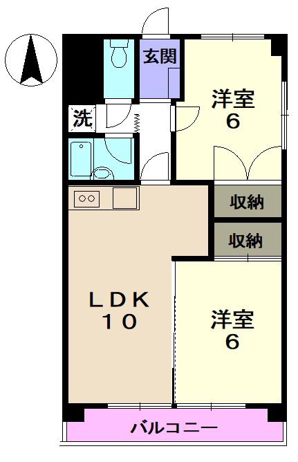 メゾン小島(2LDK/2階)の間取り写真