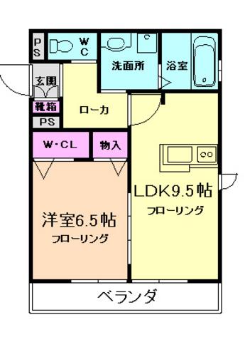 メゾンサンクレスト(1LDK/1階)の間取り写真