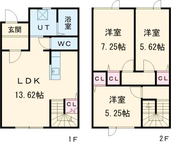 ソレイユ早来II(3LDK/1階)の間取り写真