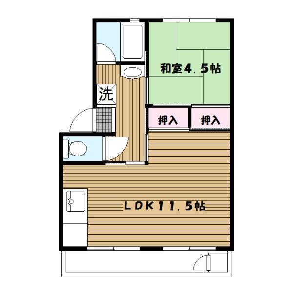 戸塚深谷(1LDK/4階)の間取り写真