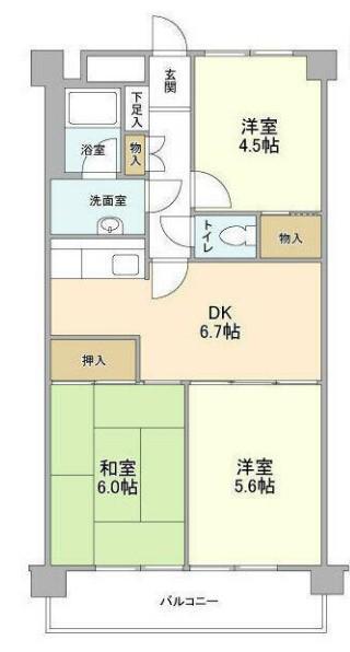 ガーデンハイツ安藤(3DK/3階)の間取り写真
