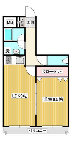 キングパレス(1LDK/1階)の間取り写真