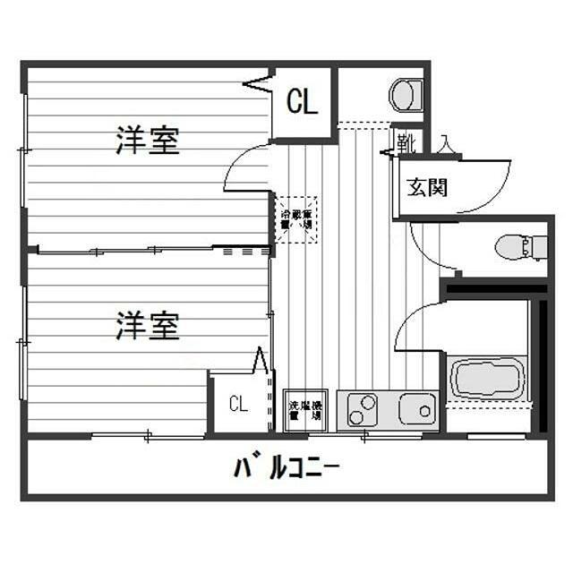 エクセルピア東蒲田(2DK/3階)の間取り写真