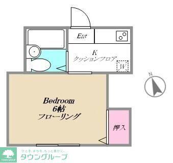 サンライズ(1K/1階)の間取り写真