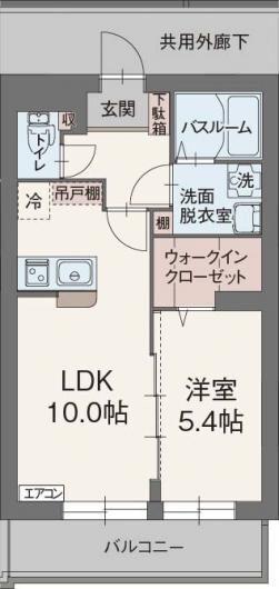 ポポラーレ(1LDK/1階)の間取り写真