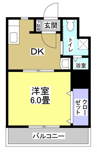 サン・クレウェンズI(1DK/2階)の間取り写真