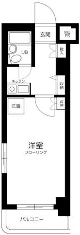 ライオンズマンション大森本町第2(1K/3階)の間取り写真