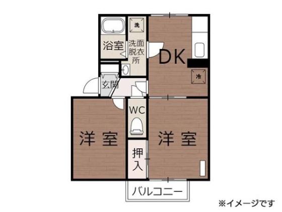 セジュールトータス(2DK/1階)の間取り写真