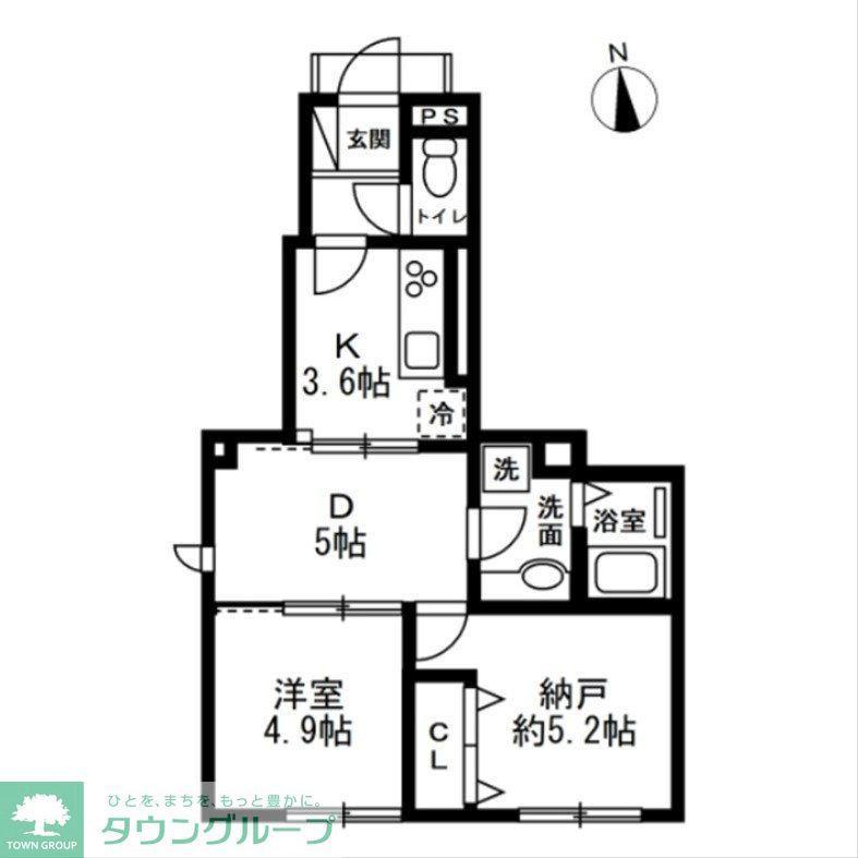 BONHEUR(1SLDK/1階)の間取り写真