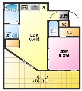 NEXUS陣ネクサスジン(1LDK/2階)の間取り写真