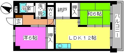 コープセンタービレッジ(2LDK/3階)の間取り写真
