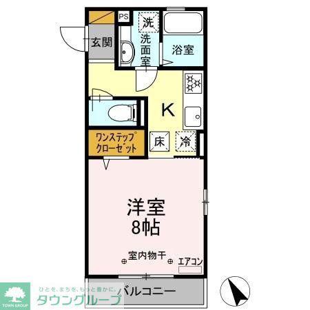 エーデルワイス検見川(1K/1階)の間取り写真