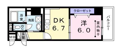 セ・マニフィーク月島(1DK/3階)の間取り写真