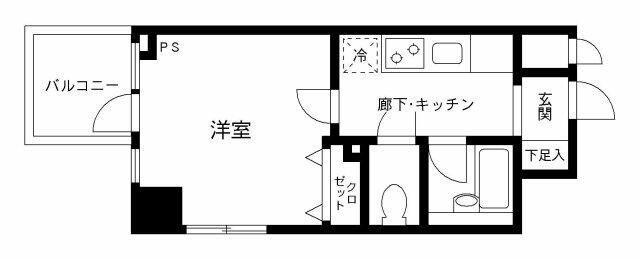 プライムアーバン飯田橋(1K/10階)の間取り写真